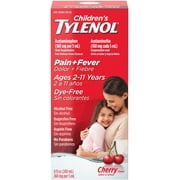 Children's TYLENOL Pain + Fever Medicine, Dye-Free Cherry, 8 fl. oz, 1 ea (Pack of 2)