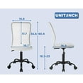 thumbnail image 3 of BestOffice Home Office Chair Mid Back Mesh Armless Ergonomic Task Rolling Back Support Adjustable, Lumbar Support, White, 3 of 7