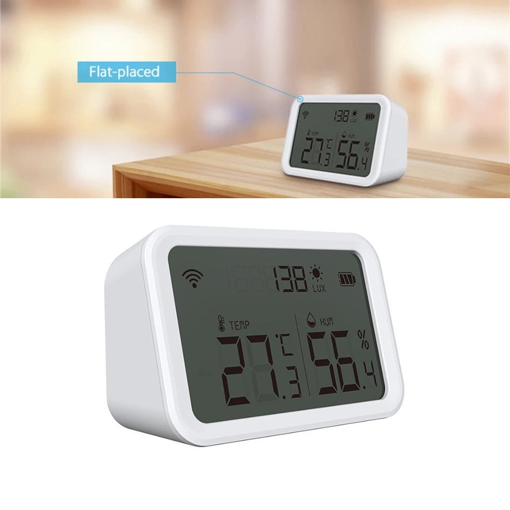 For Tuya Temperature Humidity Sensor Lux Light Detector With Lcd Screen