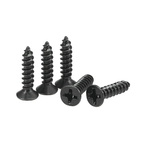 Uxcell M3.5 x 16mm Wood Screws Carbon Steel Black Oxide Black 200 Pack