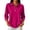 18#Hot Pink, variant on Women's 3/4 Sleeve Button Down Polo Shirts Collared Breathable Casual Business Golf Tops Army Green M