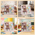 thumbnail image 6 of PAPROOS Kids Bookshelf and Toy Storage Organizer, Bookcase with Front-Facing Book Display, Kids Bookcase with Storage Shelves for Playroom, Nursery, Bedroom, Pink, 6 of 9