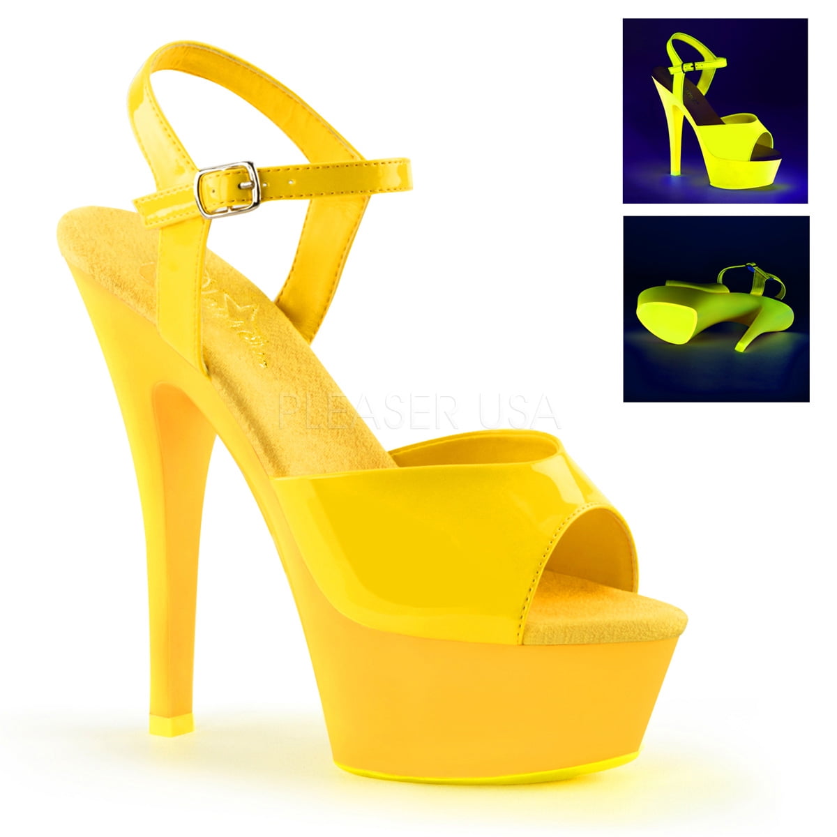 yellow ankle strap shoes