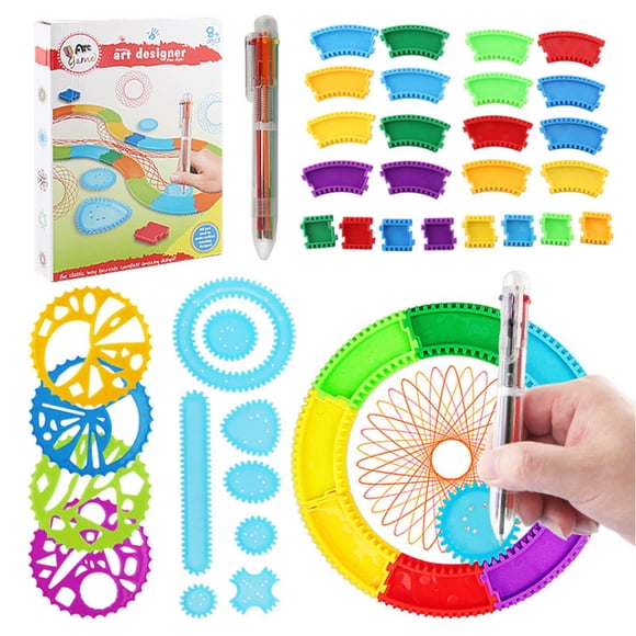 Ensemble de Modèles de Règles de Dessin en Spirale, Outil de Dessin en Spirale Original Pochoir en Spirale Jouets d'Artisanat pour Adultes Fournitures de Papeterie