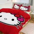 thumbnail image 5 of Cartoon Hello Kitty Comforter Cat 3-Piece Bed Sheets Warm Kawaii Bedding Set Cute Soft Bedclothes for Boys Girls Kids Queen, 5 of 15
