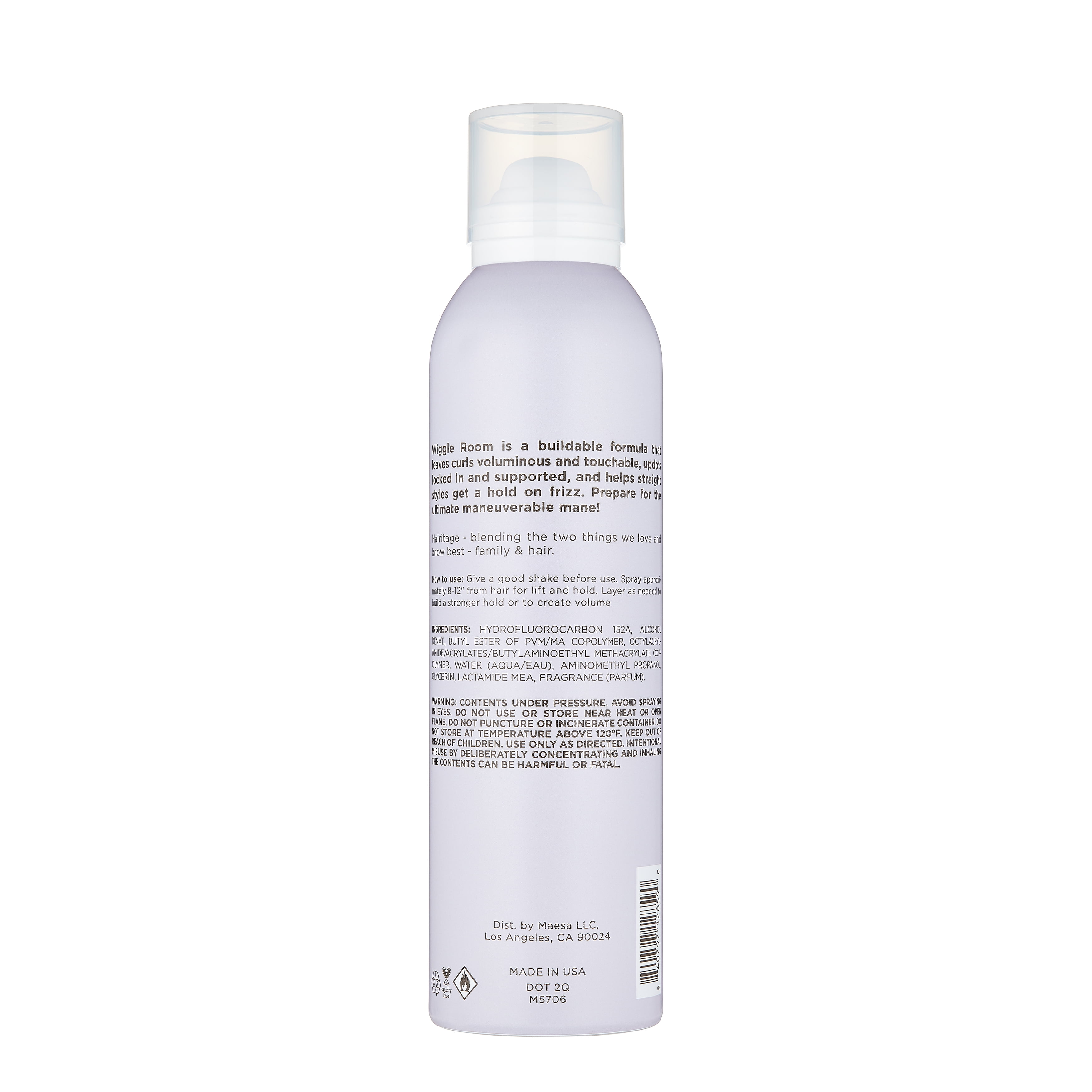 Hairitage Wiggle Room Flexible Hold Hairspray