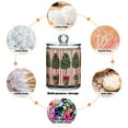 thumbnail image 6 of Yayeee 4 Pack Qtip Holder Bathroom Cotton Swab Canister with Lid Clear Dispenser Set, Stripes Trees, 6 of 6