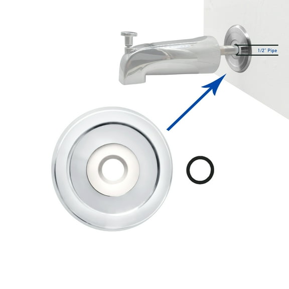 1/4" Spacer for Tub Spout, Flange Trim Ring for Bath Faucet, Eschutcheon Cover Plate for Spigot with Split PP Blocking Water, Shower Pipe Remodeling Sealer for Bathroom Toilet Sink (Brushed Nickle)
