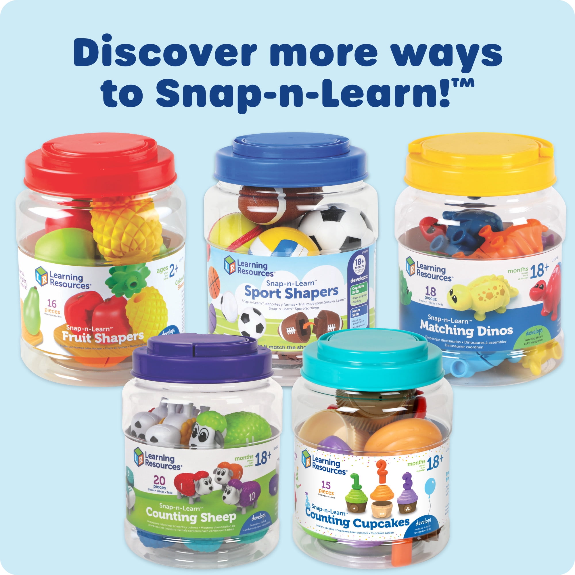 Learning Resources Snap-n-Learn Sports Shapers - Shape Toys For Kids, Ages 18 Months+