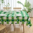 thumbnail image 4 of St Patricks Day Tablecloth Rectangle 60 x 84 Inch Shamrock Green and White Plaid Table Cloth - Oblong Polyester Irish Clover Checkered Spring Table Cover Washable Waterproof for Party Picnic Dinner, 4 of 7