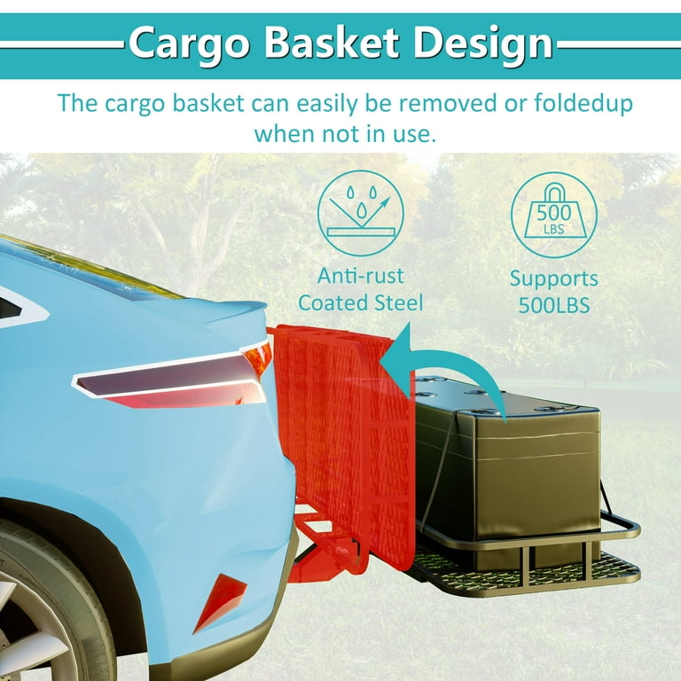 Hitch Mount Cargo Carrier 550 Lbs Capacity Folding Cargo Rack