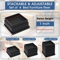 thumbnail image 3 of Bed Risers 1 inch, Set of 6, Adjustable Bed Furniture Risers 1, 2 inch, Heavy Duty Bed Lifts Risers with Rubber Pad for Sofa, Bed, Table, Couch & Chair, 3 of 8