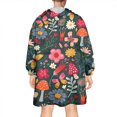 thumbnail image 2 of Wearable Oversized Blanket,Pioneer Flower Floral Print Pattern Wearable Blanket Hoodie for Adults,Cozy Hooded Blankets with Super Pockets,Super Warm Fuzzy Pullover for Women & Men, 2 of 6