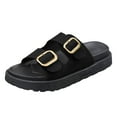 thumbnail image 3 of IUJSOY Platform Sandals for Women 2025 Comfortable Slides Open Toe Slippers Double Buckle Beach Shoe, 3 of 9