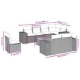 thumbnail image 2 of vidaXL 9 Piece Garden Sofa Set with Cushions Grey Poly Rattan, 2 of 5