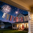 thumbnail image 4 of WSBDENLK Independence Day Decorations, 4th of July Patriotic Red White Blue Streamer Garland for Porch Wall Fence, Pre Strung Tinsel Party Banner for Outdoor Indoor A10-USA USA0704, 4 of 8