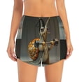 thumbnail image 2 of Gukieu Surreal Weightlifting Snail Print Women's Sports Shorts with Drawstring Elastic Waistband for Running, Yoga, Fitness-Medium, 2 of 7
