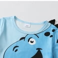 thumbnail image 4 of Kucnuzki 3T Toddler Boy Spring Summer Outfits Shorts Sets 4T Short Sleeve Big Dino Looking Prints Tee Top Elastic Shorts 2PCS Set Blue, 4 of 7