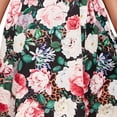 thumbnail image 4 of Mefallenssiah Femmes Print Manches Courtes Solides Casuals Confortable V-Cou Tunique Mini Robe Mince, 4 of 5
