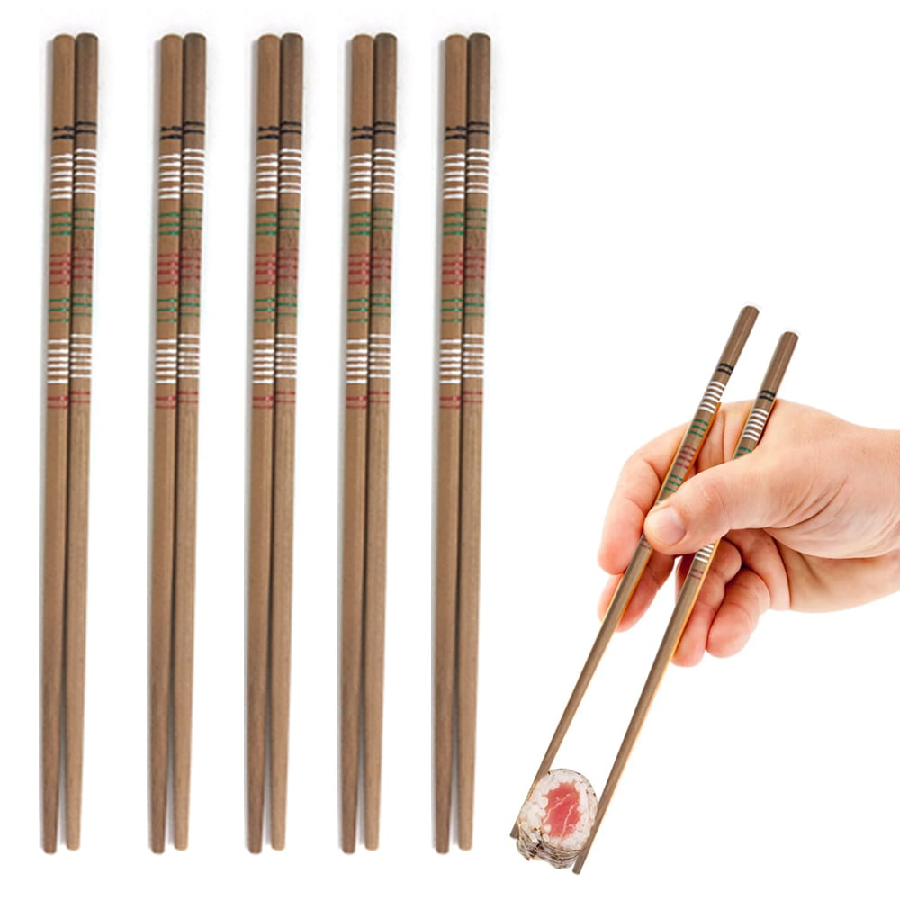 Style B 10 Pairs of Wooden Chopsticks Reusable Chopstick Set Chinese New Year Dinner Asian Birthday Party 