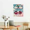 thumbnail image 3 of Awypu Retro Poster,Cute Watermelon Cherry Strawberry Mushroom Wall Art Canvas Painting Home Decor,Funny Kitchen Fruit Wall Art Prints, Retro Rainbow Wall Art Print Poster, 3 of 5