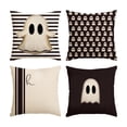 thumbnail image 3 of Halloween Home Decor, Halloween Throw Pillow Covers, Ghost Halloween Decorations, Decorative Throw Pillows for Couch, 4-Pack 18X18 Inch Set of Halloween Ghost Spooky Striped, 3 of 7