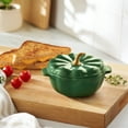 thumbnail image 2 of The Pioneer Woman Stoneware 2 Cup Pumpkin Cocotte with Lid, Green, 2 of 7
