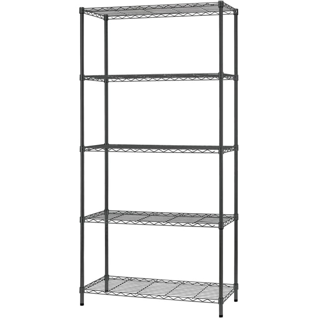 FDW 5-Tier Wire Shelving Unit, 14"D X 36"W X 72"H, Adjustable Metal Rack, Heavy Duty Steel Shelf for Garage, Kitchen, Pantry, Black