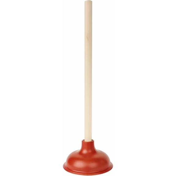 19-Inch Toilet Plunger with Wooden Handle – Heavy-Duty Rubber Cup for Toilets, Sinks & Drains – Auburn$$Home Decor, Kitchen, & Other
