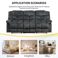 thumbnail image 7 of Bonzy Home 3-Seat Reclining Sofa with Adjustable Backrest, Manual Recliner Couch set with Overstuffed Headrest & Armrest, Living Room Furniture Set, Gray, 7 of 7