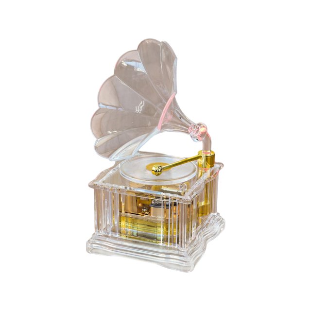 Caja de música de acrílico, juguete musical, regalo, fonógrafo, San Valentín, juguete de relojería, adorno musical para la familia, niños, niñas,