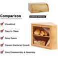 thumbnail image 6 of CHIKANSTORE Bread Box 2 Tier Corner ,Black Bread Box Modern Corner, Storage Container and Holder for Kitchen Countertop for Homemade Bread Airtight Loaf, Vintage Storage for Homemade Bread(1PC), 6 of 8