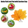thumbnail image 3 of Unique Bargains 4pcs Betta Fish Leaf Pad Hammock Resting Hide Plants Decor Yellow Orange 3.94"x3.54" with Suction Cup, 3 of 7