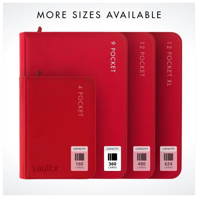 Vault X 9 Pocket Trading Card Zip Binder, 360 Cards, Premium Exo