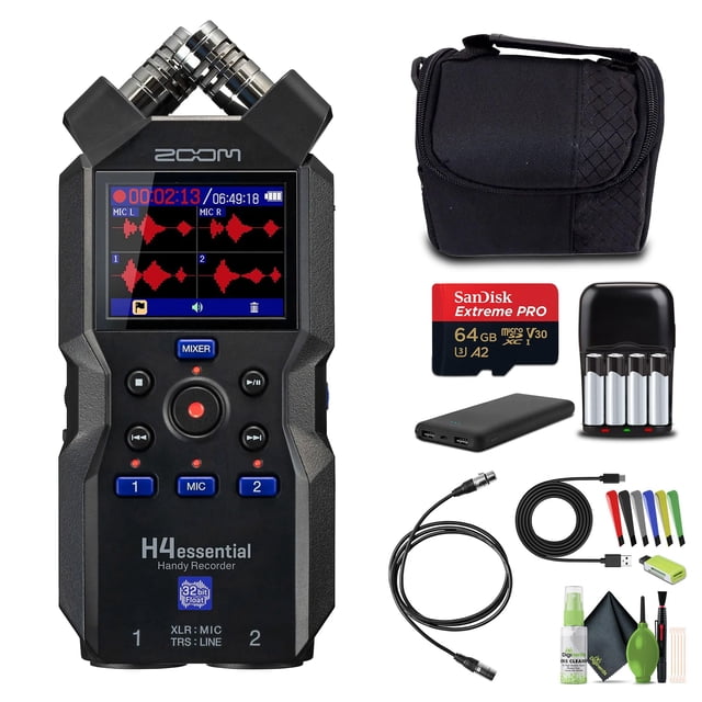 Grabador de audio portátil Zoom H4 Essential de 4 pistas y 32 bits