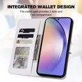 thumbnail image 3 of Cute Cartoon Wallet Phone Case for Samsung Galaxy A54 5G with Card Holder Soft PU Leather Kickstand Cover for Men and Women Magnetic Shockproof Protective with Lanyard, Gray, 3 of 9