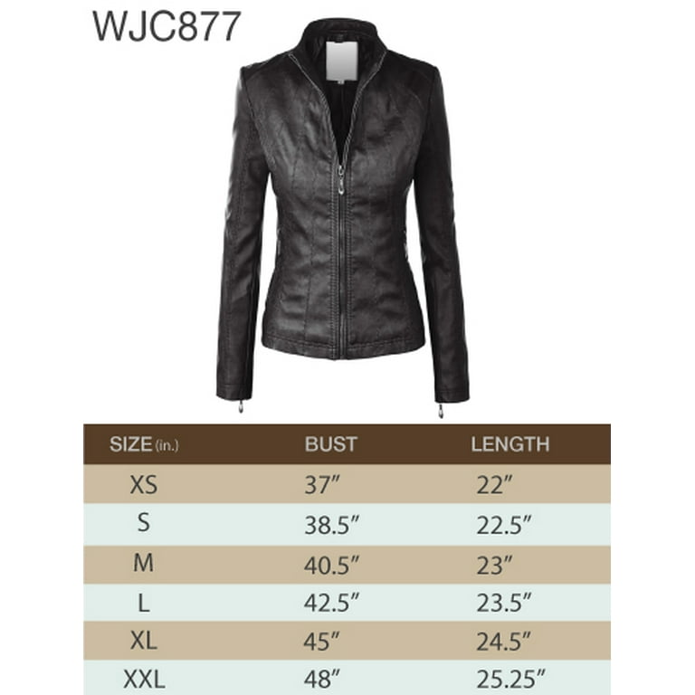 Made by Johnny Women s Panelled Faux Leather Moto Jacket S BLACK
