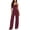 K-241 Burgundy Wine, variant on Burgundy Wine Overalls for Women Summer Fall Slim Tunics Going Out Flare Wide Leg Basic Long Bootcut Leg Overalls Pants Catsuit Ladies 2026 Clothing Fashion XL