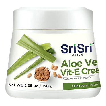 Sri Sri Tattva Aloe Vera and Vitamin E Moisturizing Body Cream, Nourishing Body Moisturizer, 150g