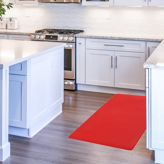 OHOIOLLA PVC Anti-Skid Kitchen Mat Watermelon Red Lightweight and Safe