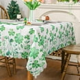 thumbnail image 3 of YIBAGA St Patricks Day Tablecloth, Green Shamrock Table Cover Spring Lucky Home Decorations, 60 x 60 inch, Polyester, 3 of 5