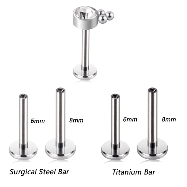 1PC G23 TitaniumSteel 16G CZ Gem Moon Labret Lip Bar Ring Crystal Flower Ear Cartílago Tragus Helix Piercing Tornillo Fit Top 16g Tan Jianjun unisex