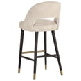 thumbnail image 4 of Sunpan Monae 30" Modern Faux Leather Barstool with Brown Wood Legs in Cream, 4 of 7