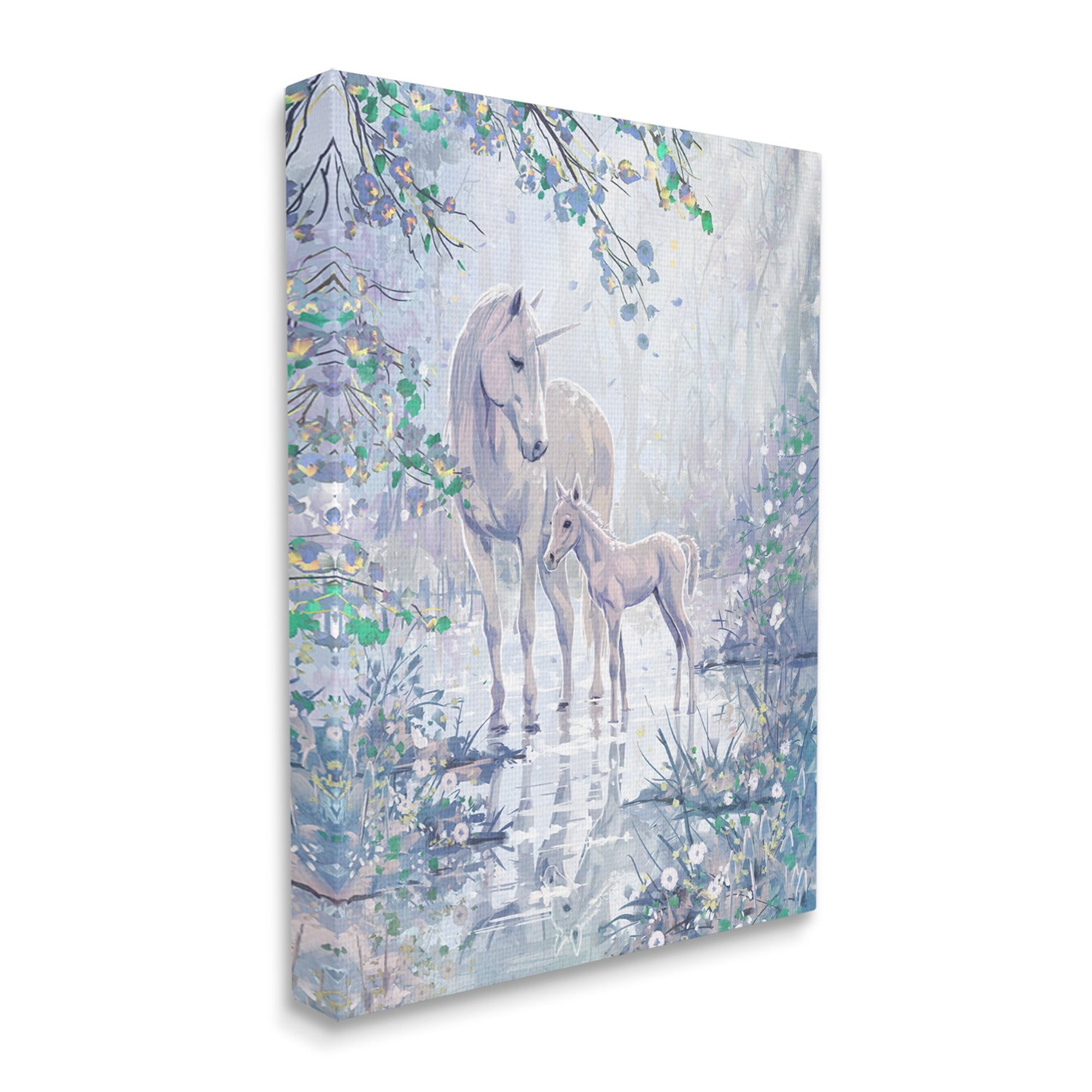 Stupell Unicorn Magical Forest Meadow Fairy Tales & Fantasy Painting Gallery Wrapped Canvas Print Wall Art