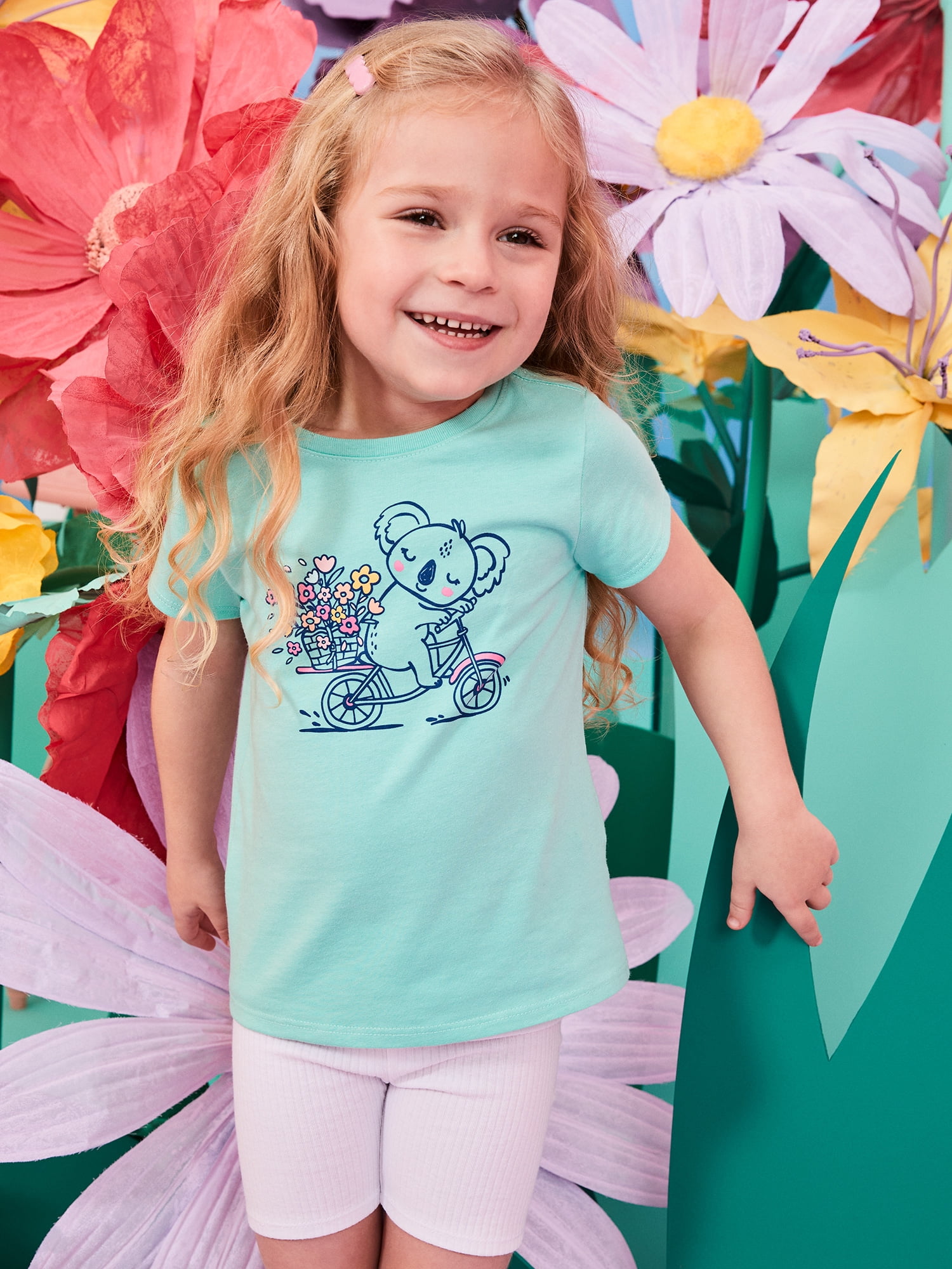 Garanimals Newborn, Baby & Toddler Girl Cotton Short-Sleeve Graphic T-Shirt, Sizes 0-6T