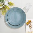 thumbnail image 5 of BalsaCircle 10 Round 8" Dusty Blue Glossy Disposable Salad Dinner Plastic Plates Gold Trim Party Events Decorations, 5 of 8