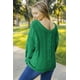thumbnail image 1 of ABPHQTO Suéter De Mujer De Punto Verde Bubblegum Con Cuello En V Trenzado, 1 of 5
