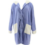 Soft Cozy Hooded Button Front Robe Pockets Women's 663-020