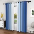 thumbnail image 4 of Lfeey Room Darkening Curtains, Thermal Insulated for Bedroom, 52"x63", 2 Panels Set, Blue White Gradient, 4 of 6