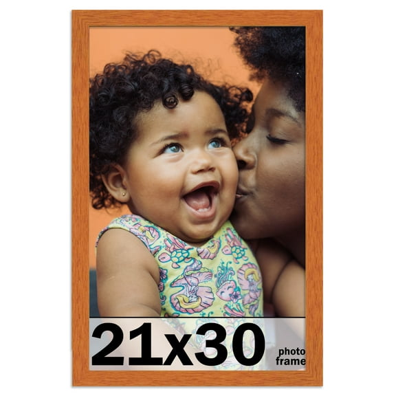 21x30 Frame Honey Pecan Brown Picture Frame - Modern Photo Frame Includes UV Acrylic Shatter Guard